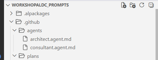 Agent definition file showing name, description, tools, model and handoff properties