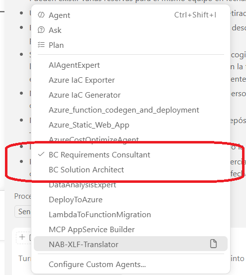 Draft functional specification generated by the agent, with open questions for the client