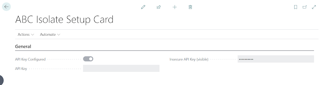 Masked field in Business Central showing asterisks on the page while the value stays readable in the underlying table