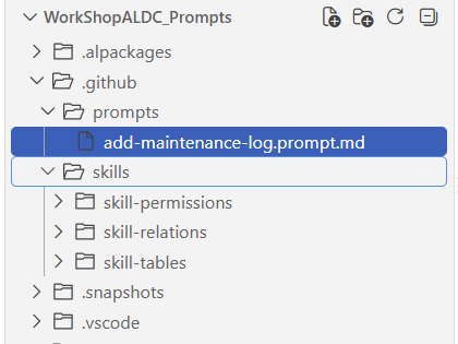 Front matter and step sequence of a prompt-workflow file in .github/prompts